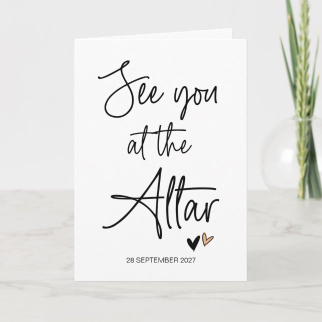 Carte Mariage Vous Voir à l'Autel De la mariée à la sall (Devant)
