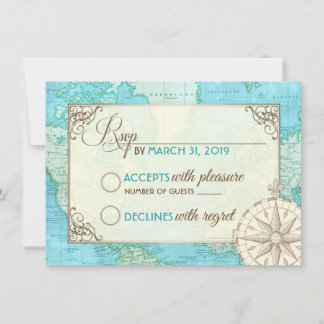 Carte Mariage voyage RSVP