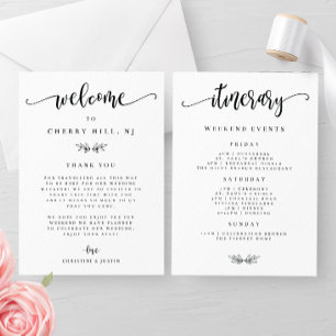 Carte Mariage Weekend Welcome and Itinercard