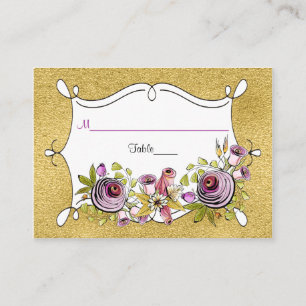 Carte Mariage Whimsical   FAUX Gold Foil