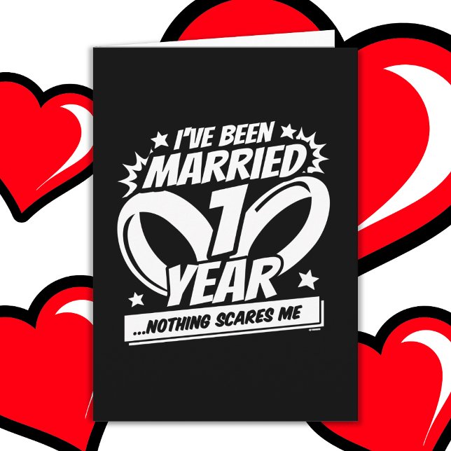 Carte Marié 1 an Amusant 1er anniversaire Mariage (Créateur téléchargé)