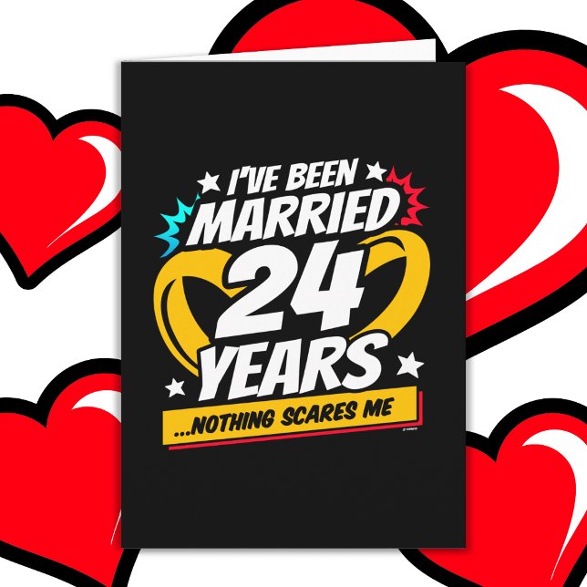 Carte Marié 24 ans drôle 24ème anniversaire de Mariage (Créateur téléchargé)