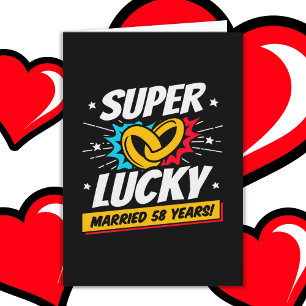 Carte Marié 58 ans Lucky 58e anniversaire de Mariage
