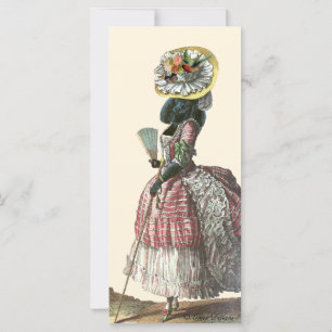 Carte Marie Antionette Black Poodle Costume du XVIIIe si
