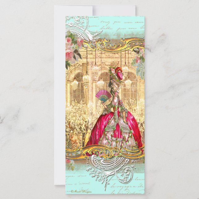Carte Marie Antoinette Party Versailles (Devant)