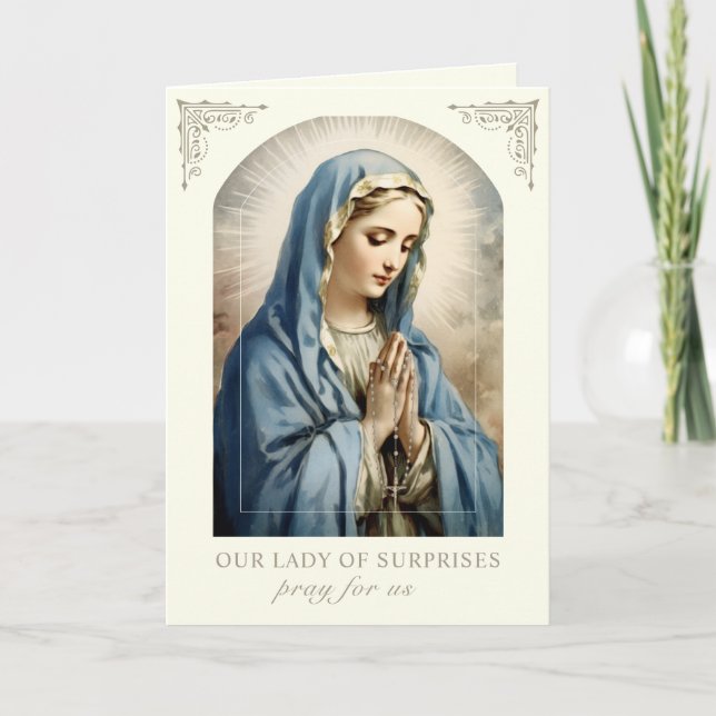 Carte Marie Notre Dame des Surprises Prière Catholique (Devant)