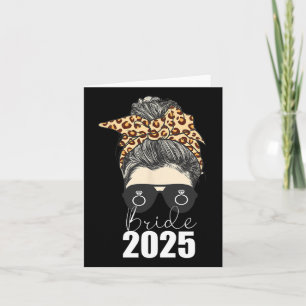 Carte Mariée 2025 Messy Bun Fiançailles Leopard Cheetah