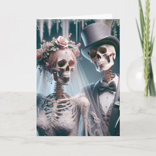 Carte Mariée et marié de mariage d'Halloween