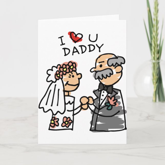 Carte Mariée Et Père Le Mercredi Avant La Cérémonie (Devant)