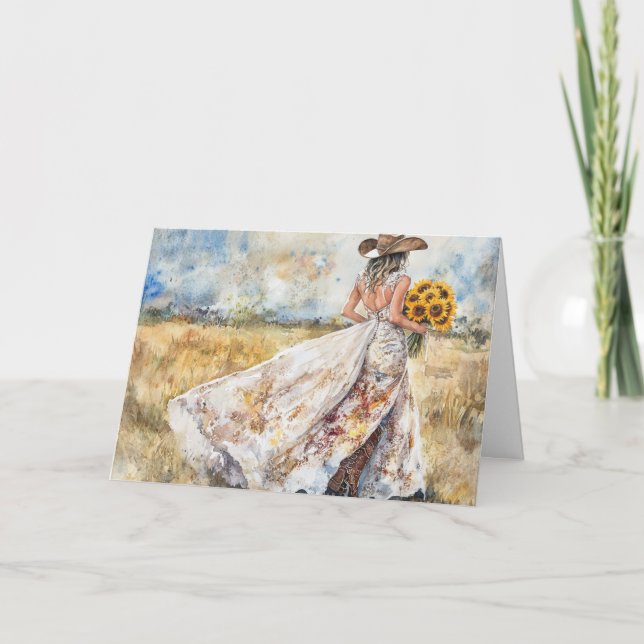 Carte Mariée florissante Célébrer l'amour et la joie (Devant)