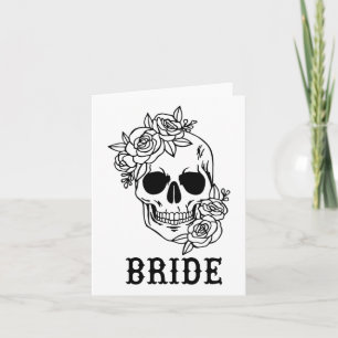 Carte Mariée Groom Crâne floral Halloween Mariage Bachel