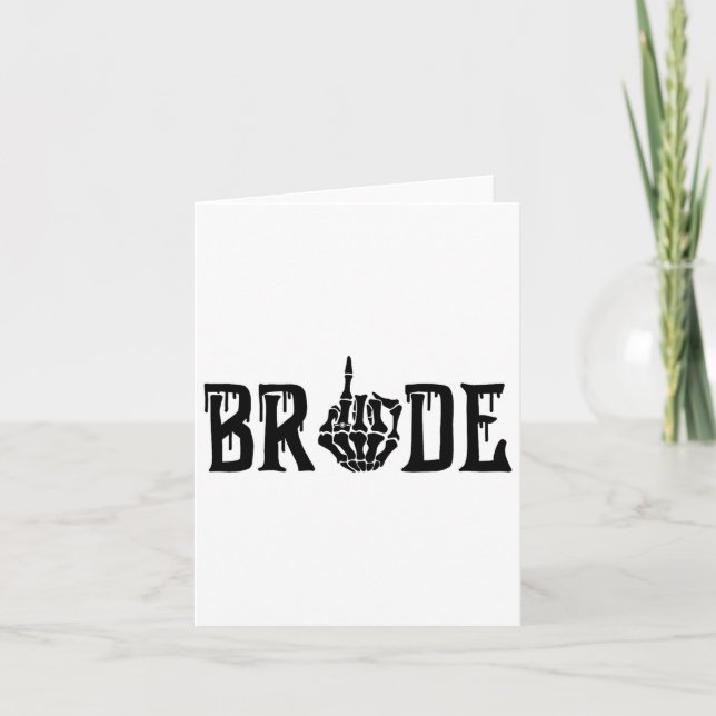 Carte Mariée Groom Skeleton main Halloween Mariage Bache (Devant)