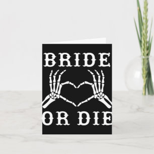 Carte Mariée Ou Mort Squelette Halloween gothique Bachel