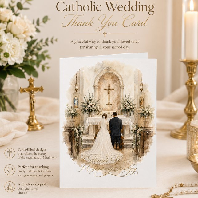 Carte Mariés agenouillés à l'autel de mariage (Créateur téléchargé)