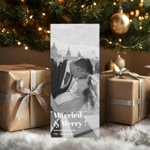Carte "Mariés & Joyeux Noël de Nouveaux Mariés Photo