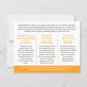 Carte Marigold herbalists medicinal three products info