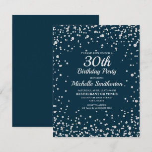 Carte Marine Blue Silver Parties scintillant Femmes 30e 