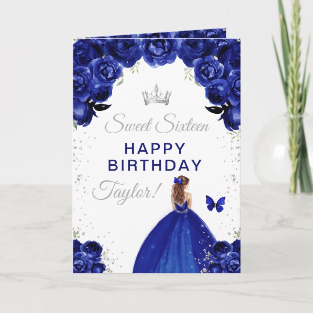 Carte Marine Brown Coiffeuse Sweet sixteen Anniversaire (Devant)
