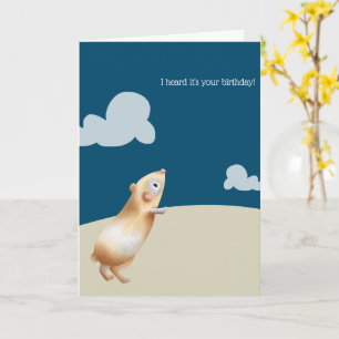 Carte Marine Cute Bleue Guinée Cochon Anniversaire