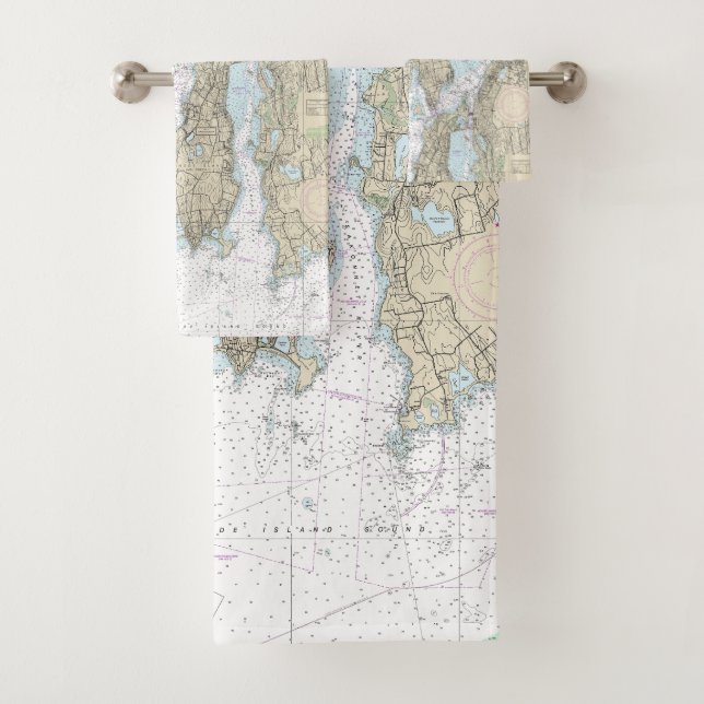 Carte marine de la baie Narragansett 13221 (En situation)
