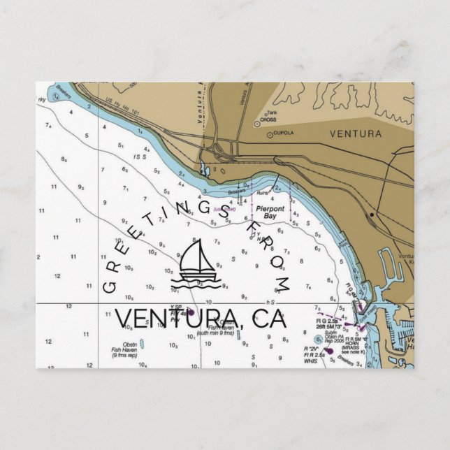 Carte marine Ventura CA (Devant)