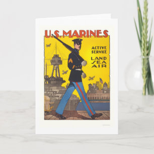Carte Marines - service actif - terre, mer, air