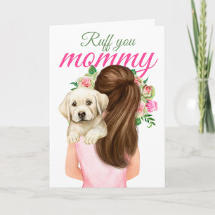 Carte Marionnette Jaune Labrador Avec Femme Ruff You Mam