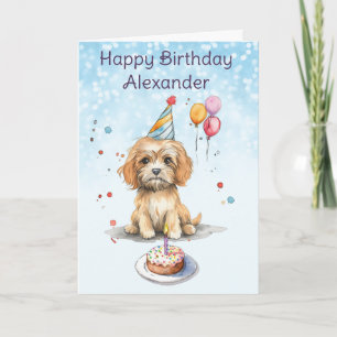 Carte Marionnette mignonne avec Casquette de fête Annive