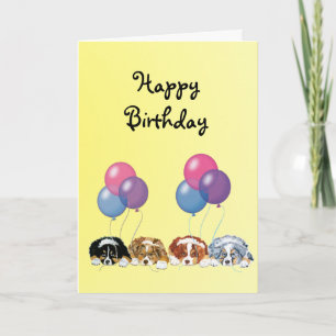 Carte Marionnettes de berger australienne heureux annive