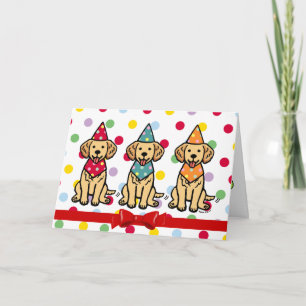 Carte Marionnettes Golden Retriever Anniversaire