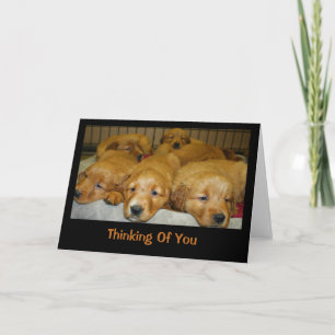 Carte Marionnettes Golden Retriever Qui Pensent À Vous
