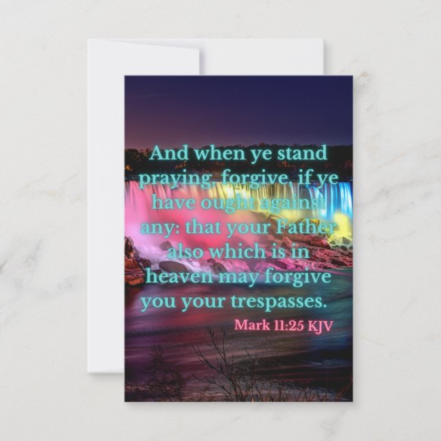 Carte Mark 11:25 KJV Bible Verse Pic Flat Salutation (Devant)