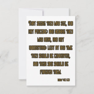 Carte Mark 4:12 KJV Bible Scripture Salutation