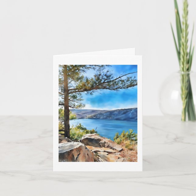 Carte Marla's Devil's Lake Computer Watercolor Painting  (Devant)