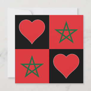 Carte Maroc Drapeau Coeur patriotique Salutation marocai