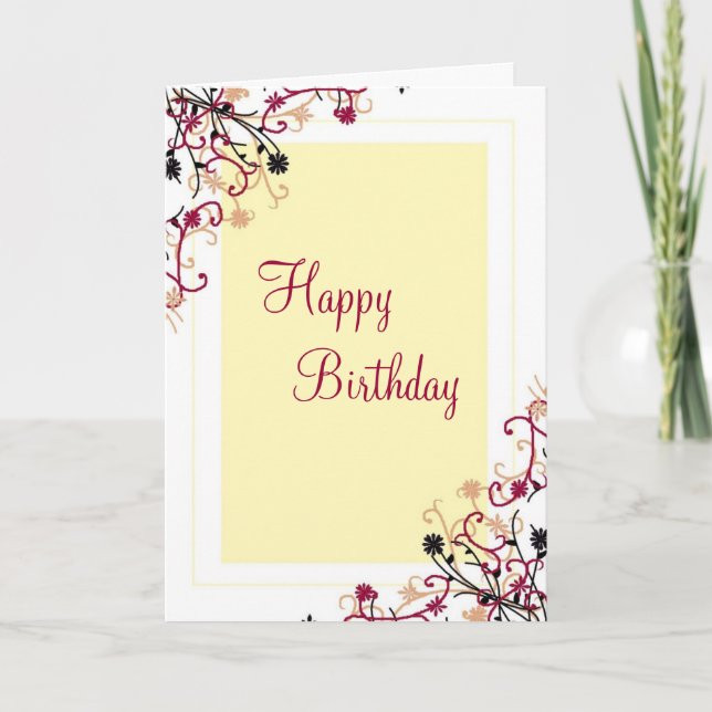 Carte Maroon à motifs floraux (Devant)