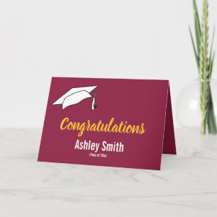 Carte Maroon et Gold Félicitations Graduation