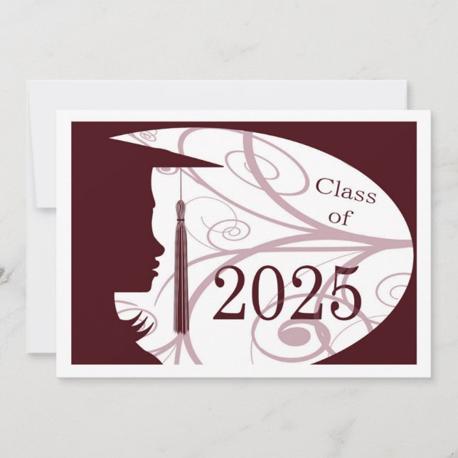 Carte Maroon et Silhouette blanche 2025 (Devant)