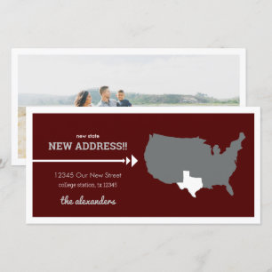 Carte Maroon New State, New Address ! Texas Moving