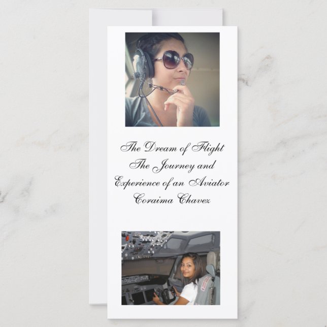 Carte marque de réservation pour filles volantes (Devant)