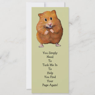 Carte MARQUE DU LIVRE HAMSTER : "Tuck Me In"