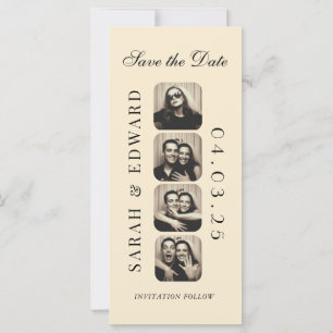 Carte Marque-page Photobooth Vintage Qrcode Save the Dat