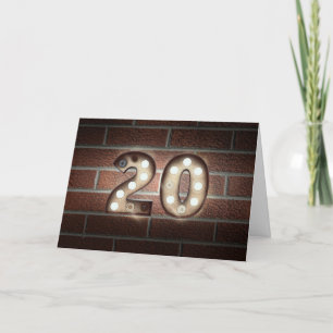 Carte Marquee Lights On Brick pour 20e anniversaire