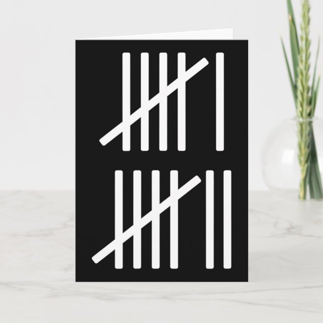 Carte Marques de pointage minimalistes Compter 67 Meme A (Devant)