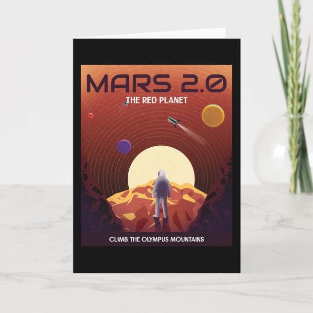 CARTE MARS 2.0 ROUGE PLANET RETRO SPACE POSTER (Devant)