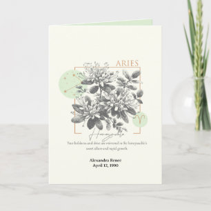 Carte Mars à avril Fleur de naissance Personnalisé Anniv