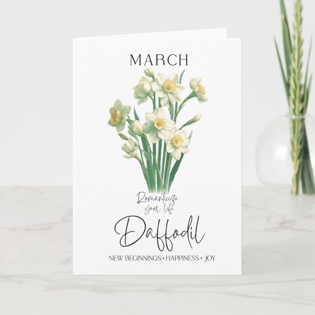 Carte Mars Anniversaire Mois de naissance Daffodique de  (Devant)