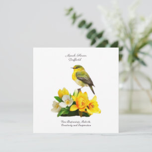 Carte Mars Mois de naissance Fleur vibrante Cadeau d'ann