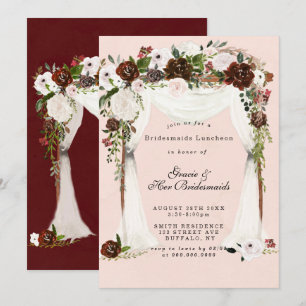 Carte Marsala Pink Canopy Bridesmaids Luncheon Invitatio