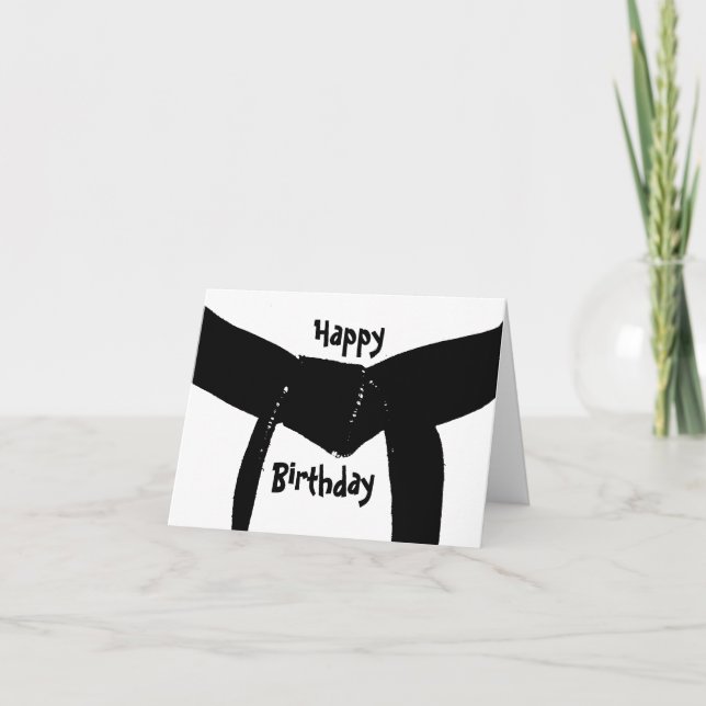 Carte Martial Arts Black Belt Anniversaire (Devant)
